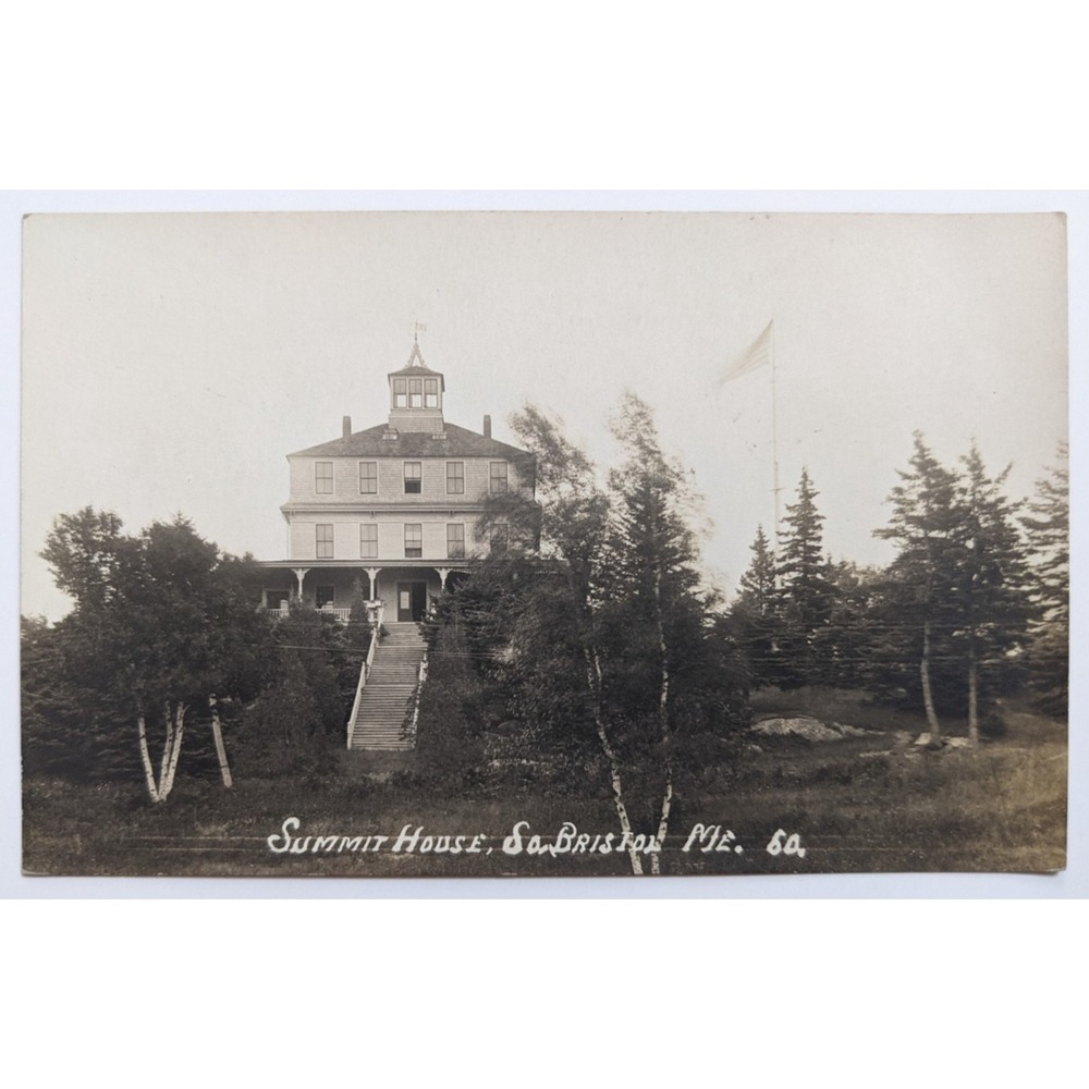 Summit House Hotel South Bristol‎ Village ME Maine c1900s Antique RPPC Postcard